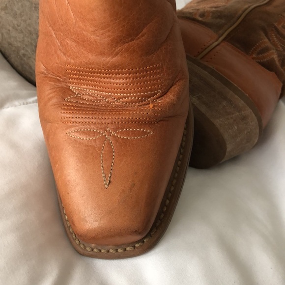 Gorgeous camel brown western square toe boots - Picture 7 of 12
